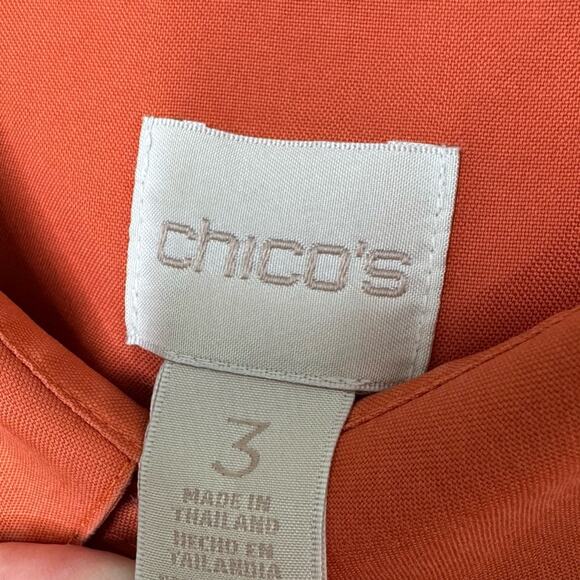 Chico's Shirt Womens Rust No Iron Button Up Long Sleeve Top 3 Chico's - Picture 5 of 6